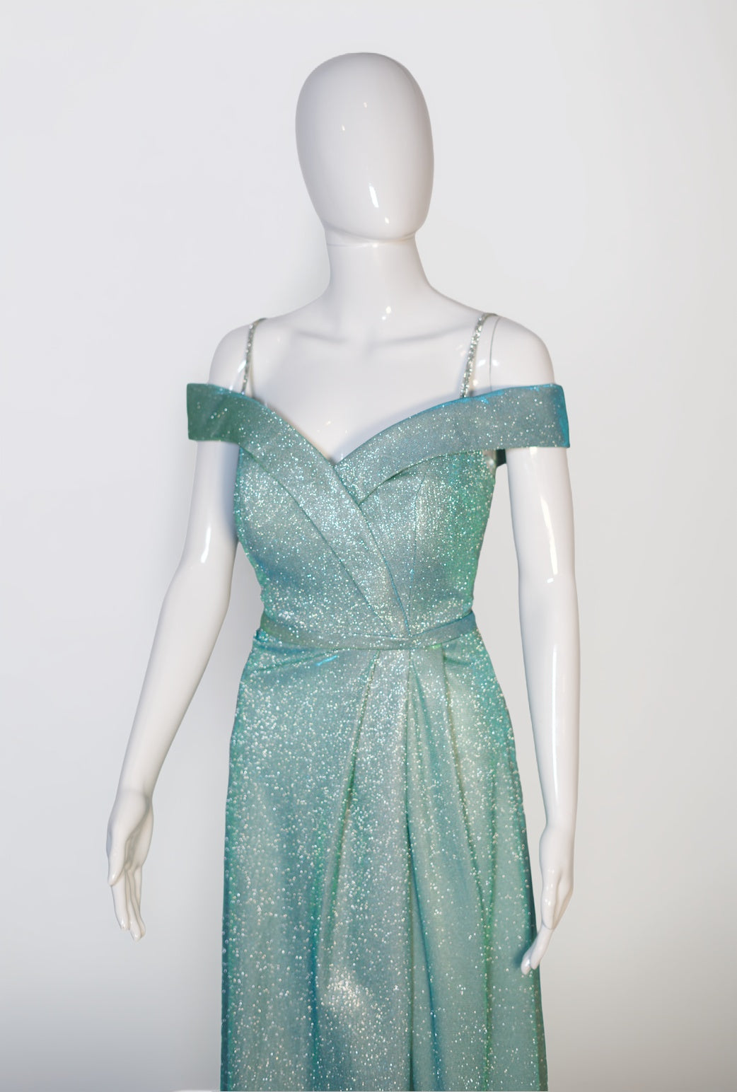 Long Turquoise Blue Sparkly Dress | €10 per day