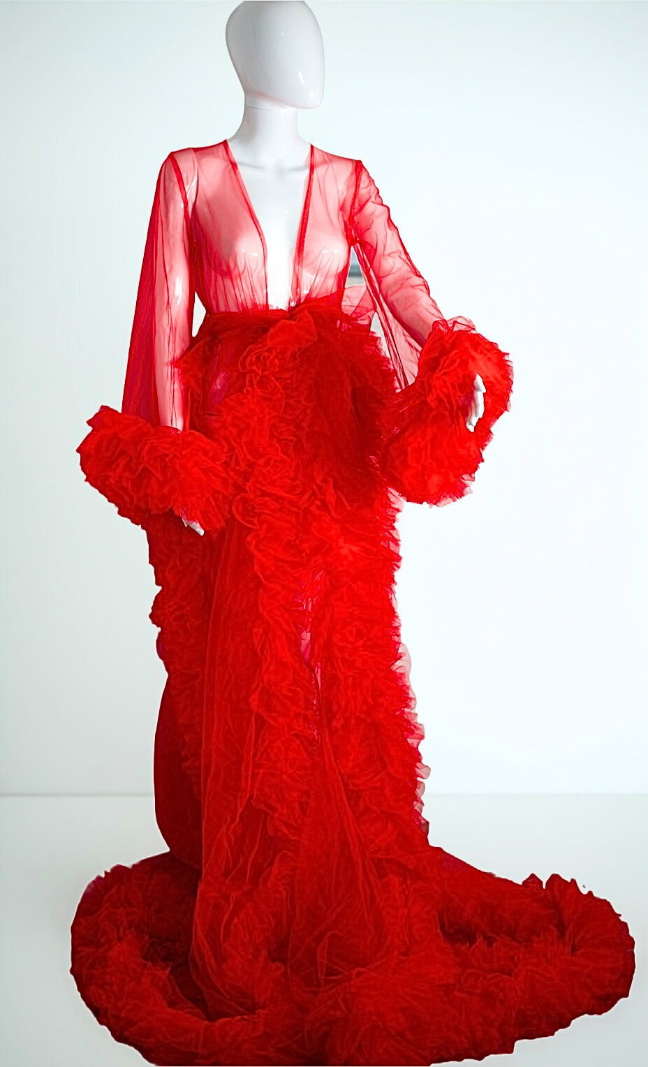 A Red Long Ruffled Robe | €20 per day