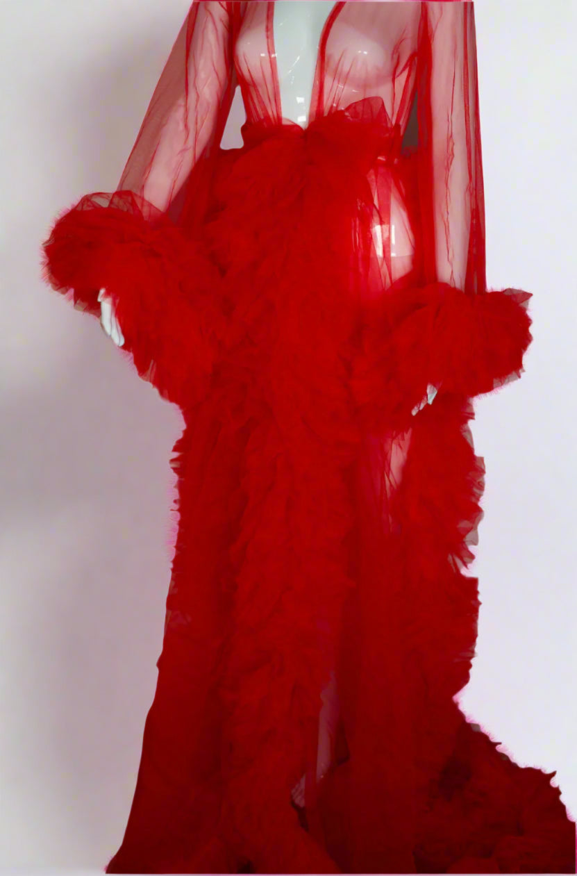 A Red Long Ruffled Robe | €20 per day