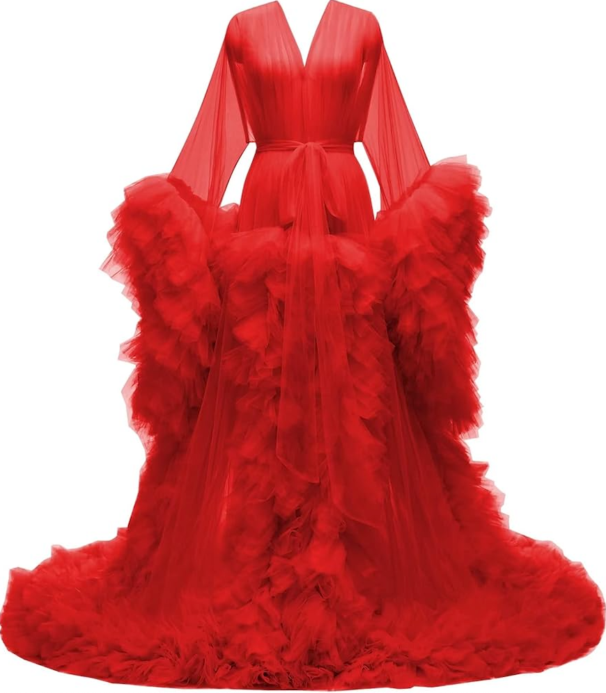A Red Long Ruffled Robe | €20 per day
