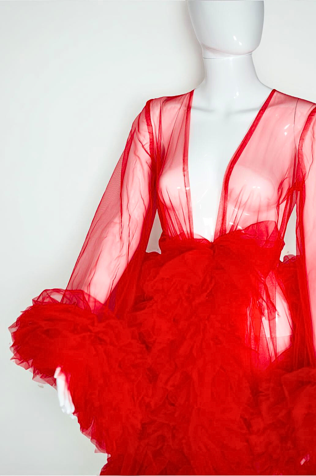 A Red Long Ruffled Robe | €20 per day